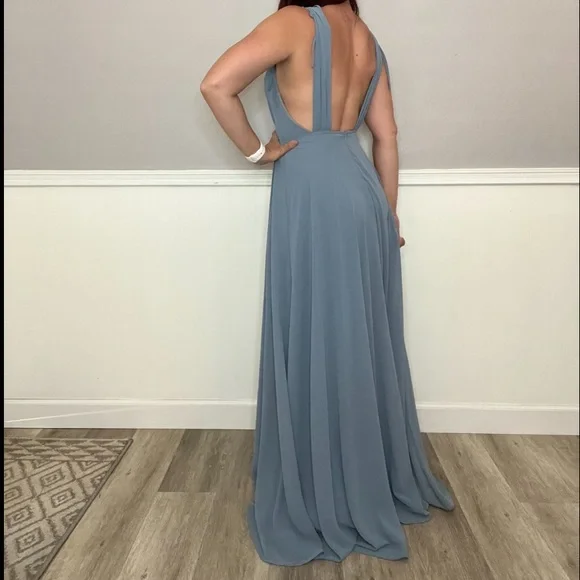 Lulus | Dresses | Lulus Backless Slate Blue Tie Shoulder Maxi Dress | Poshmark Lulus | Dresses | Lulus Backless Slate Blue Tie Shoulder Maxi Dress | Poshmark